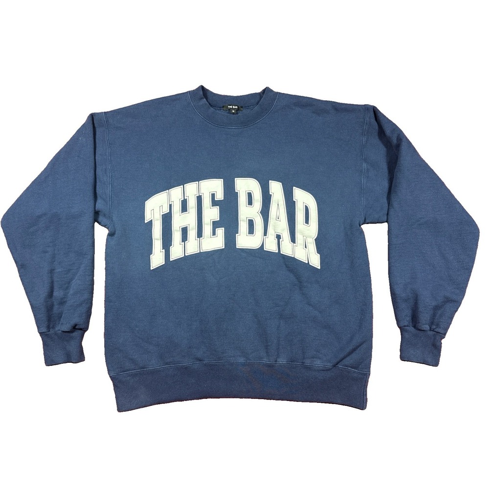 THE BAR Varsity Logo Sweatshirt Blue Women's / Unisex Size M College